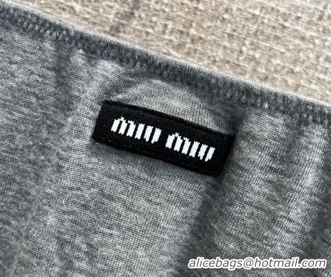 Good Product Miu Miu Silk and Lace T-Shirt and Mini Skirt Set 042120 Grey/White 2026