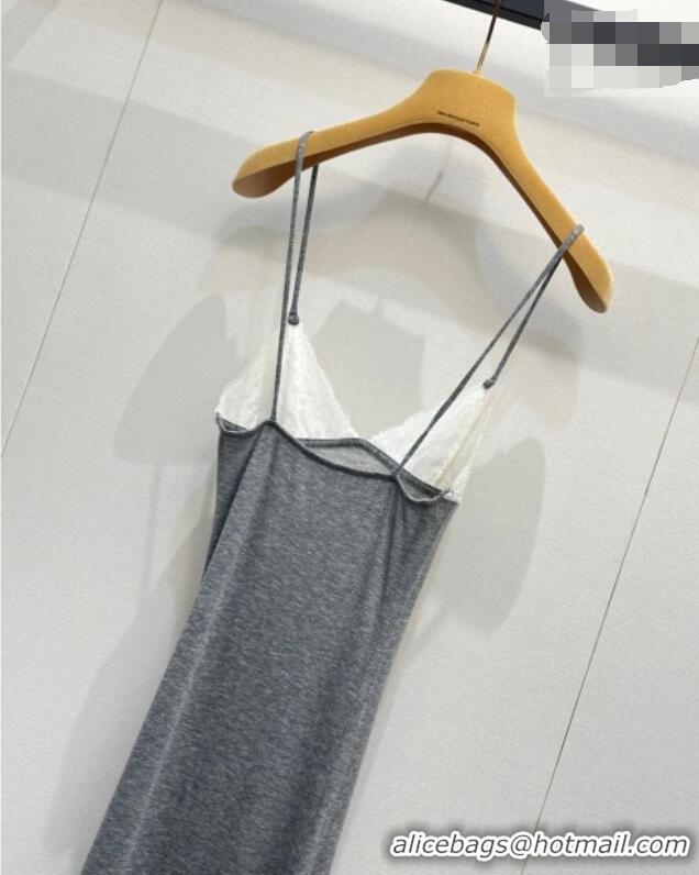 Shop Discount Miu Miu Long Dress 042120 Grey/White Lace 2026