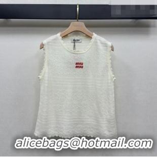 Reasonable Price Miu Miu Wool Cashmere Vest MM042115 White 2026