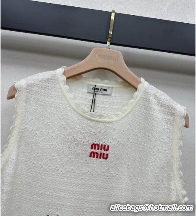 Reasonable Price Miu Miu Wool Cashmere Vest MM042115 White 2026