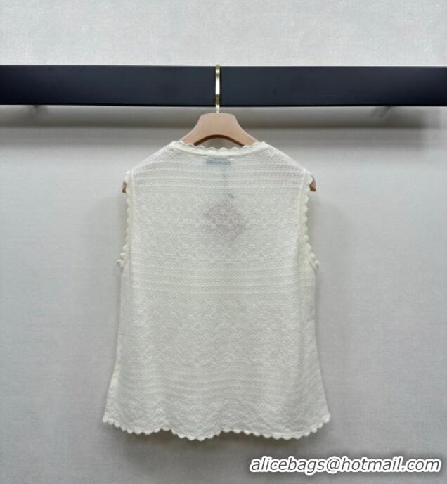 Reasonable Price Miu Miu Wool Cashmere Vest MM042115 White 2026