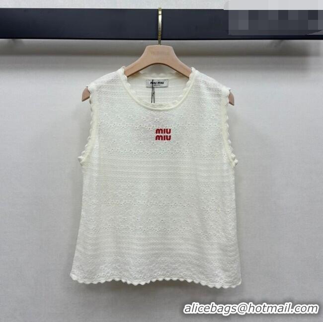 Reasonable Price Miu Miu Wool Cashmere Vest MM042115 White 2026