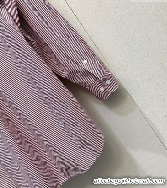 Buy Discount Miu Miu Cotton Striped Shirt MM042113 Red 2026