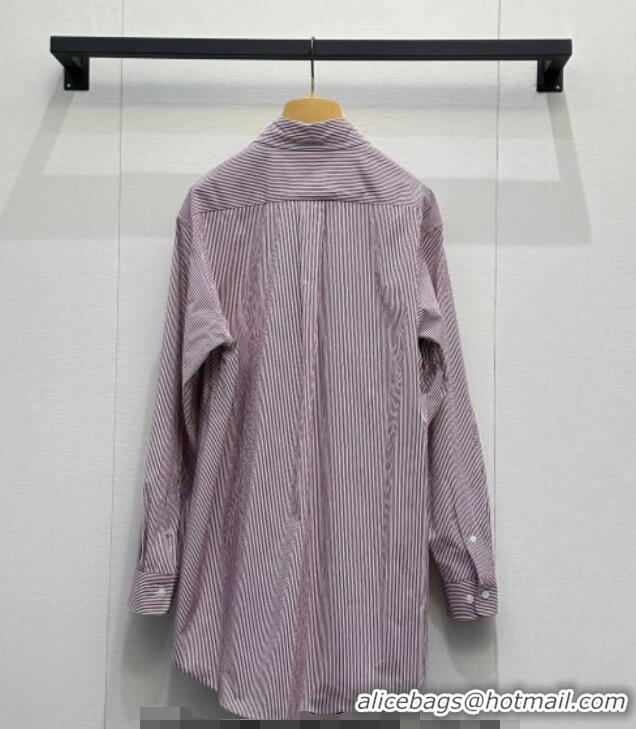 Buy Discount Miu Miu Cotton Striped Shirt MM042113 Red 2026
