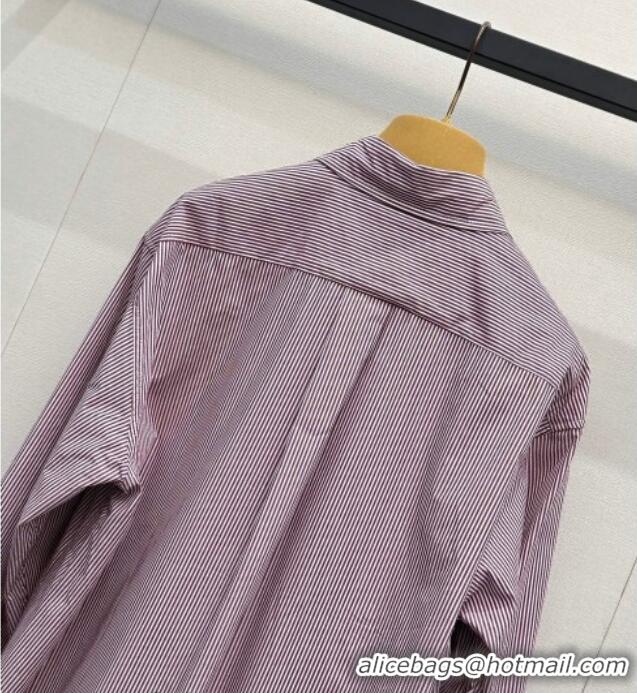 Buy Discount Miu Miu Cotton Striped Shirt MM042113 Red 2026