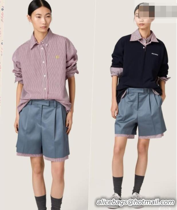 Buy Discount Miu Miu Cotton Striped Shirt MM042113 Red 2026