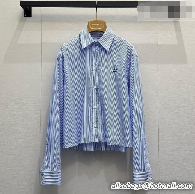 Buy Fashionable Miu Miu Striped Shirt MM042112 Blue/White 2026
