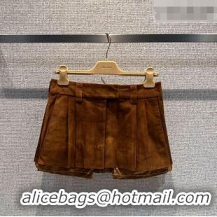 Market Sells Miu Miu Lambskin Suede Mini Skirt 0421 Brown 2026