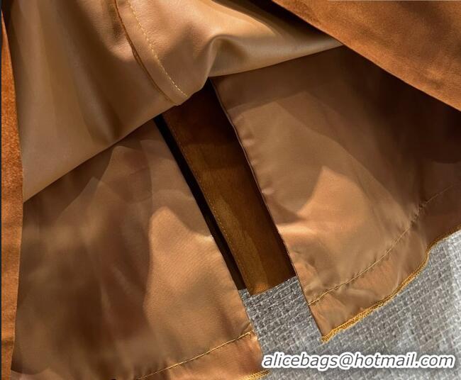Market Sells Miu Miu Lambskin Suede Mini Skirt 0421 Brown 2026