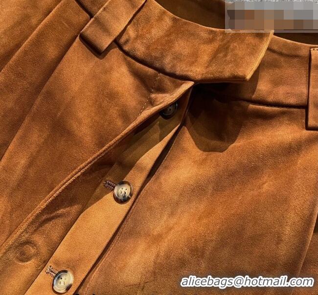 Market Sells Miu Miu Lambskin Suede Mini Skirt 0421 Brown 2026