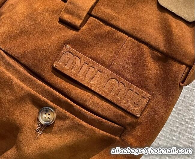 Market Sells Miu Miu Lambskin Suede Mini Skirt 0421 Brown 2026