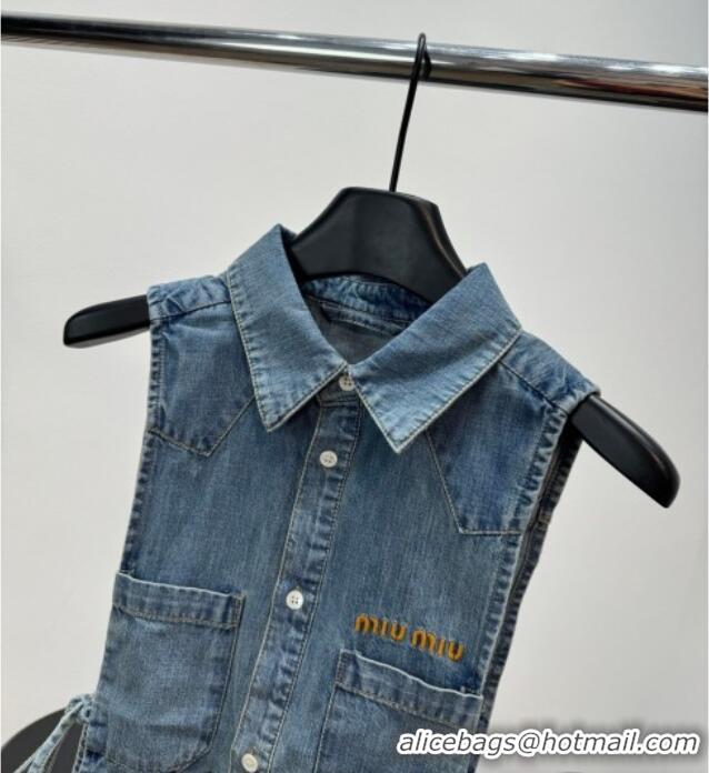 Super Quality Miu Miu Denim Vest 0421 Blue 2026
