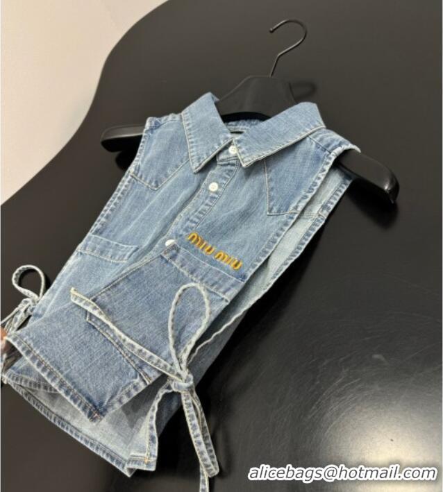 Super Quality Miu Miu Denim Vest 0421 Blue 2026