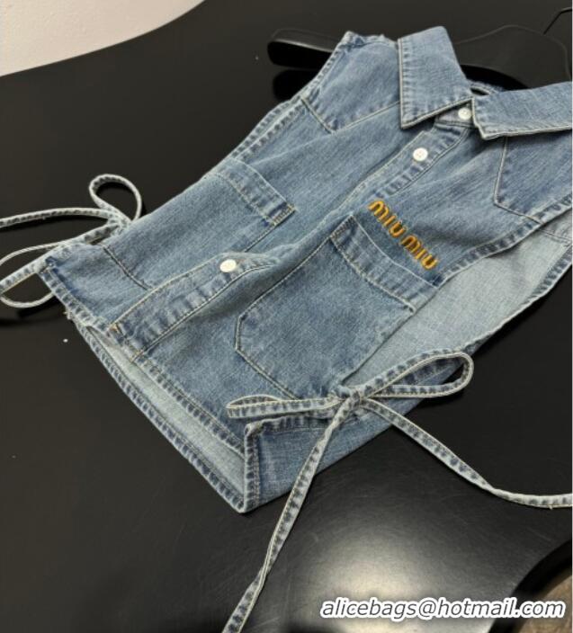 Super Quality Miu Miu Denim Vest 0421 Blue 2026