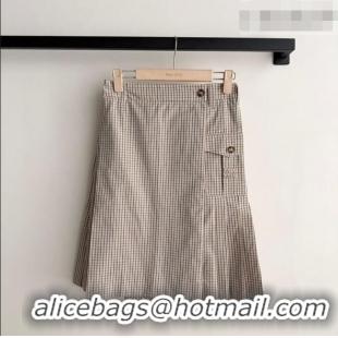 Super Quality Miu Miu Plaid Skirt MM042127 Beige 2026