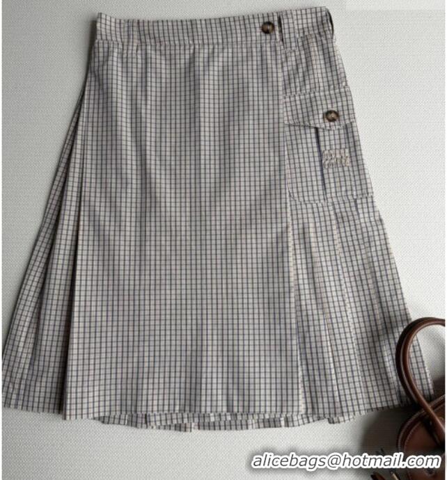 Super Quality Miu Miu Plaid Skirt MM042127 Beige 2026