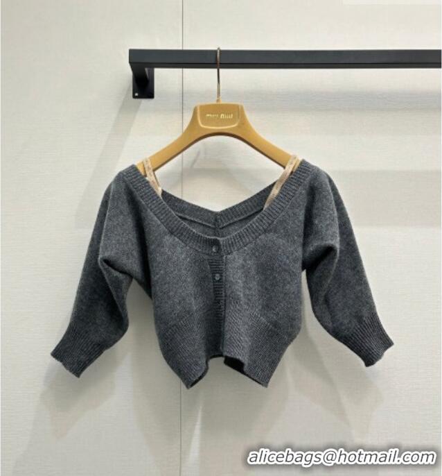 Fashion Discount Miu Miu Cashmere Short Cashmere MM042118 Grey 2026