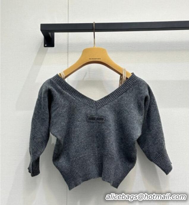 Fashion Discount Miu Miu Cashmere Short Cashmere MM042118 Grey 2026