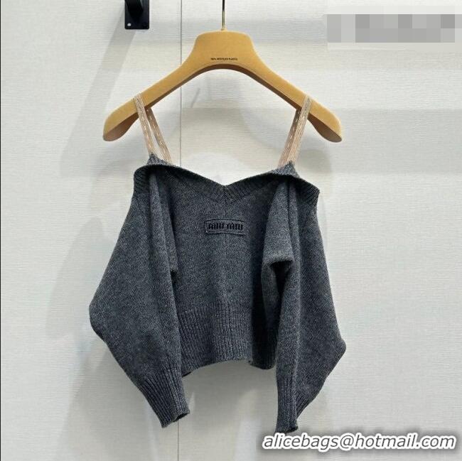 Fashion Discount Miu Miu Cashmere Short Cashmere MM042118 Grey 2026