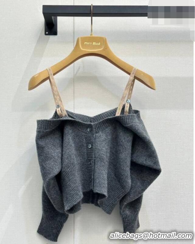 Fashion Discount Miu Miu Cashmere Short Cashmere MM042118 Grey 2026