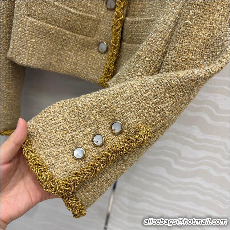 Super Quality Promotional Chanel Cotton Tweed Jacket CH21203 Beige 2026