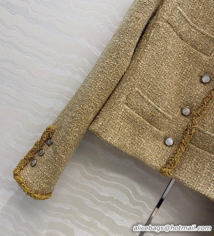 Super Quality Promotional Chanel Cotton Tweed Jacket CH21203 Beige 2026