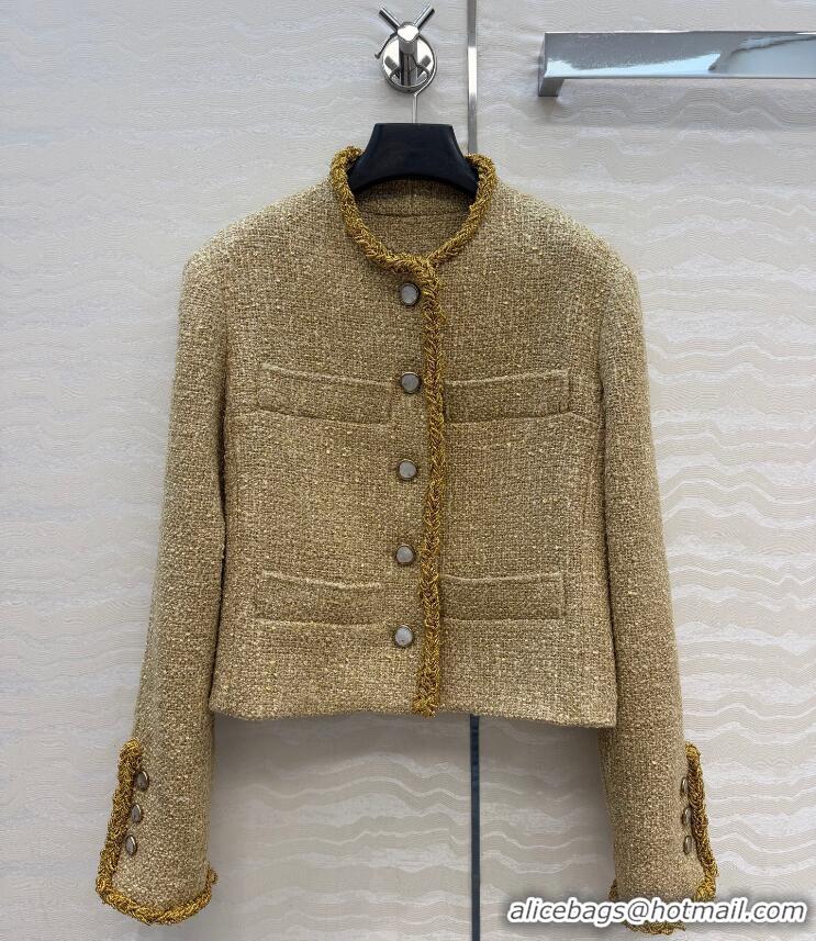Super Quality Promotional Chanel Cotton Tweed Jacket CH21203 Beige 2026