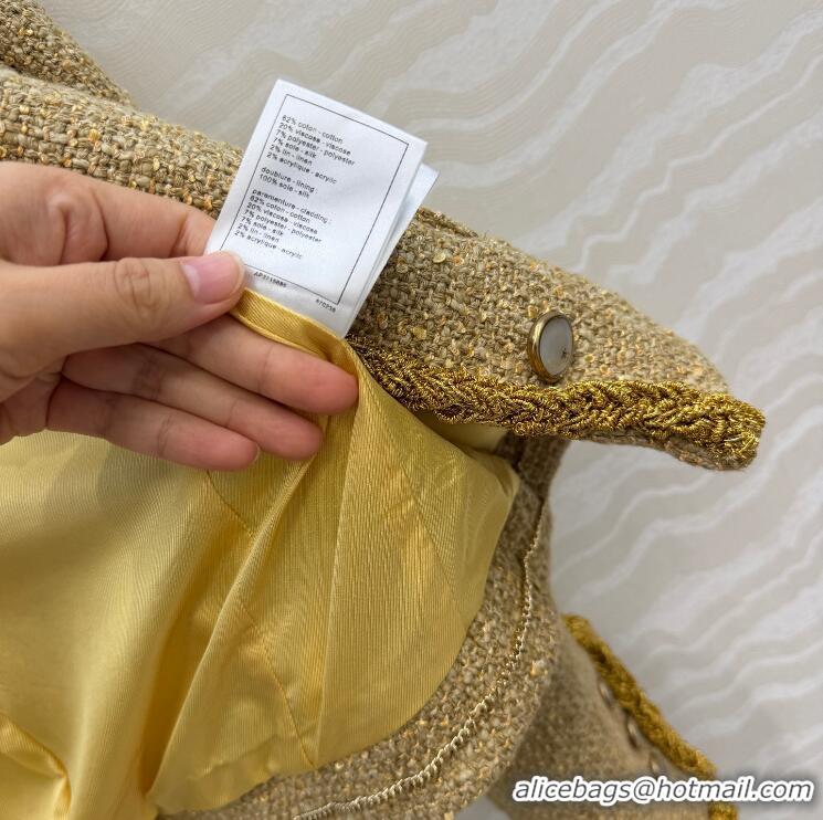 Super Quality Promotional Chanel Cotton Tweed Jacket CH21203 Beige 2026