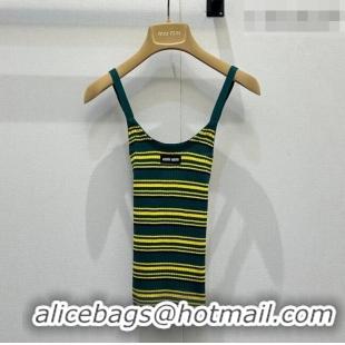 Top Grade Miu Miu Knit Vest MM042110 Green/Yellow 2026