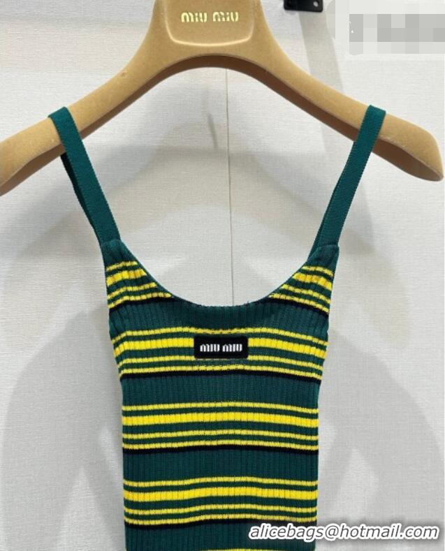 Top Grade Miu Miu Knit Vest MM042110 Green/Yellow 2026