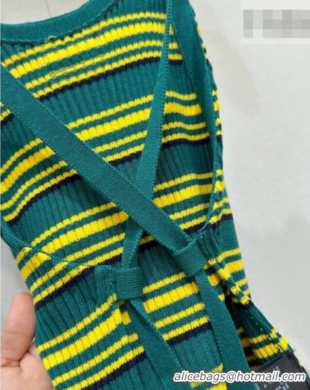 Top Grade Miu Miu Knit Vest MM042110 Green/Yellow 2026