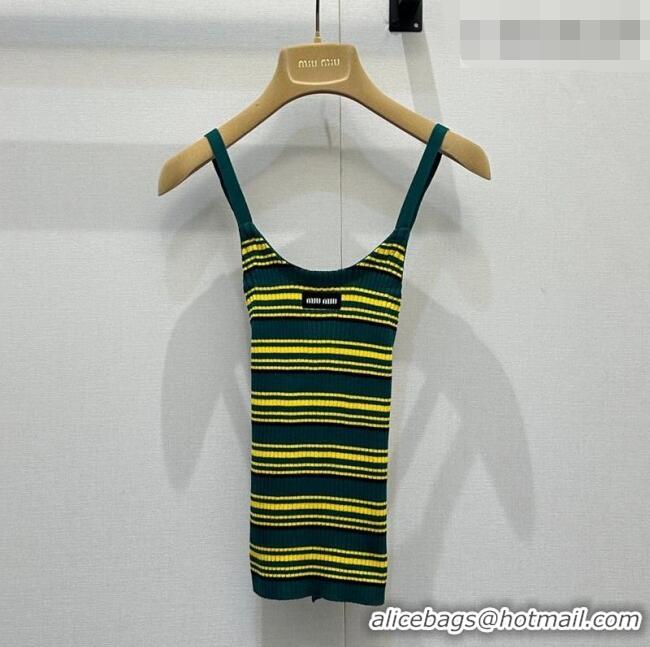 Top Grade Miu Miu Knit Vest MM042110 Green/Yellow 2026