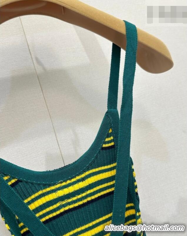 Top Grade Miu Miu Knit Vest MM042110 Green/Yellow 2026