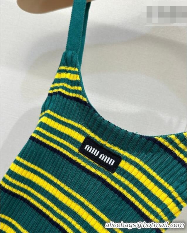 Top Grade Miu Miu Knit Vest MM042110 Green/Yellow 2026