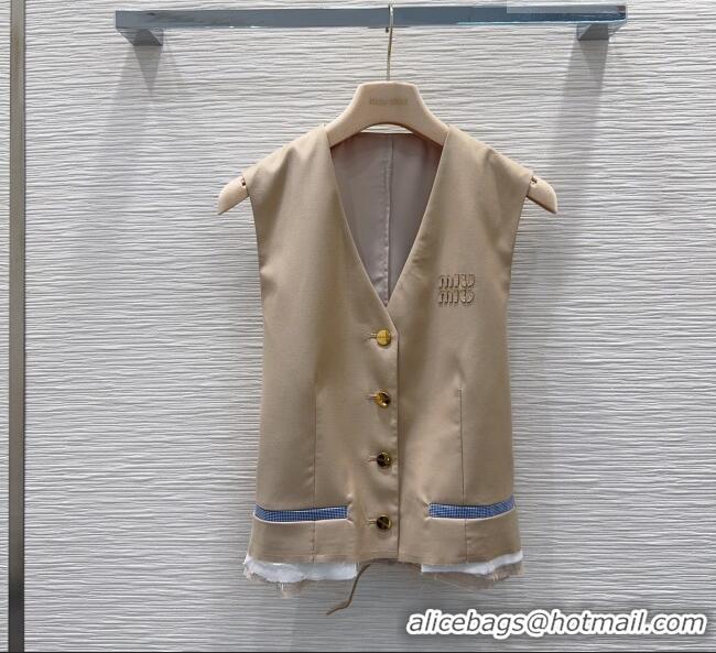 Classic Promotional Miu Miu Vest and Skirt Set 0421 Beige 2026