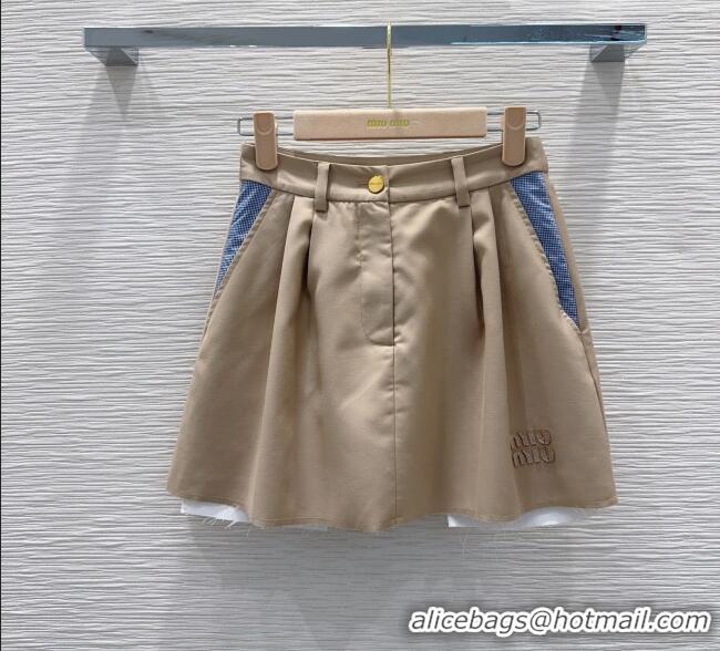 Classic Promotional Miu Miu Vest and Skirt Set 0421 Beige 2026