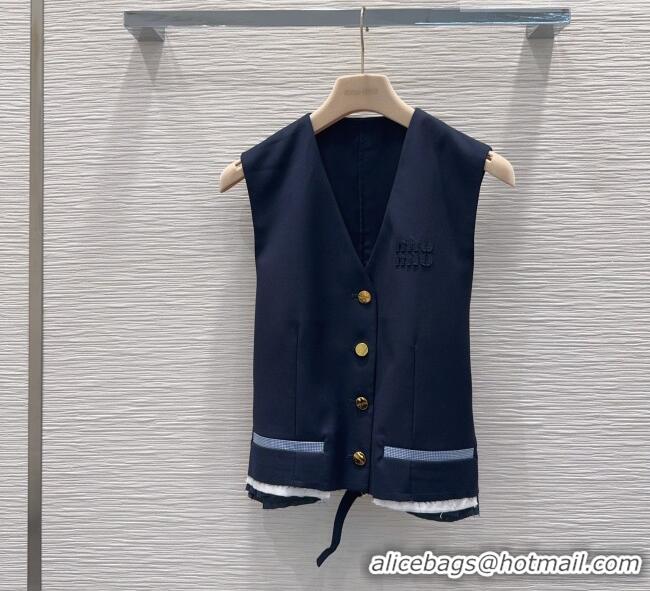 Market Sells Discount Miu Miu Vest and Skirt Set 0421 Blue 2026