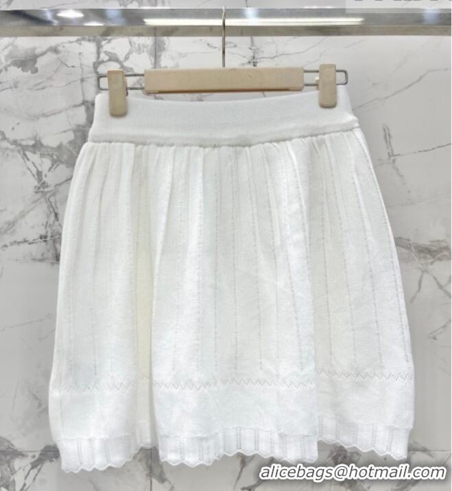Grade Quality Miu Miu Wool Knit Vest and Skirt Set 0420 White 2026