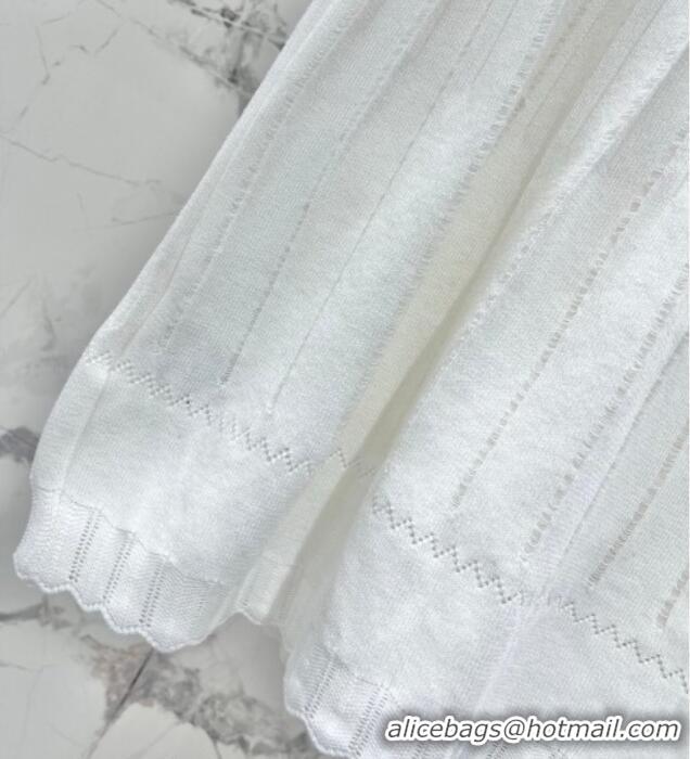 Grade Quality Miu Miu Wool Knit Vest and Skirt Set 0420 White 2026