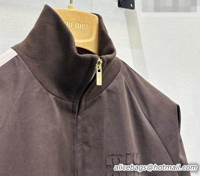 Grade Inexpensive Miu Miu Cotton Jacket MM042117 Brown/Grey 2026