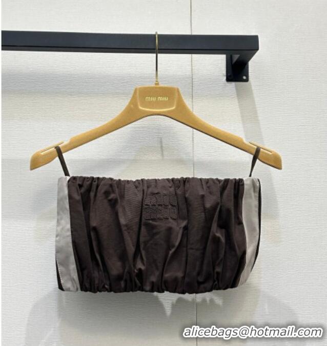 Best Grade Miu Miu Cotton Mini Vest MM042117 Brown/Grey 2026