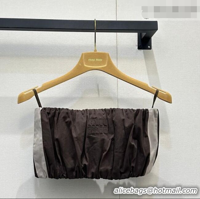 Best Grade Miu Miu Cotton Mini Vest MM042117 Brown/Grey 2026