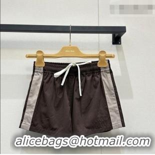 Top Quality Miu Miu Cotton Shorts MM042117 Brown/Grey 2026