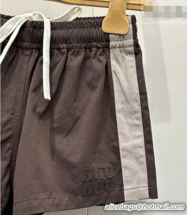 Top Quality Miu Miu Cotton Shorts MM042117 Brown/Grey 2026