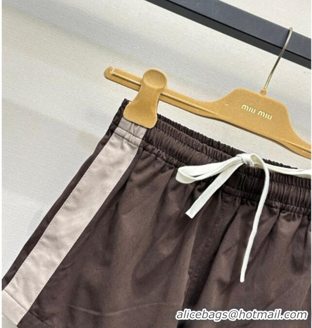 Top Quality Miu Miu Cotton Shorts MM042117 Brown/Grey 2026