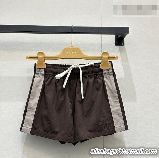 Top Quality Miu Miu Cotton Shorts MM042117 Brown/Grey 2026