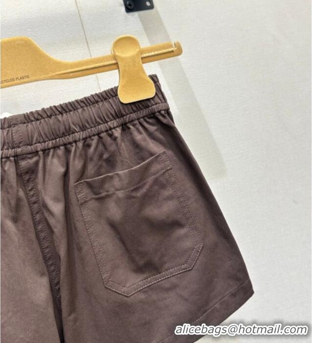 Top Quality Miu Miu Cotton Shorts MM042117 Brown/Grey 2026