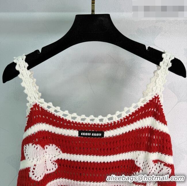Best Product Cheap Miu Miu Knit Vest MM042117 Red 2026