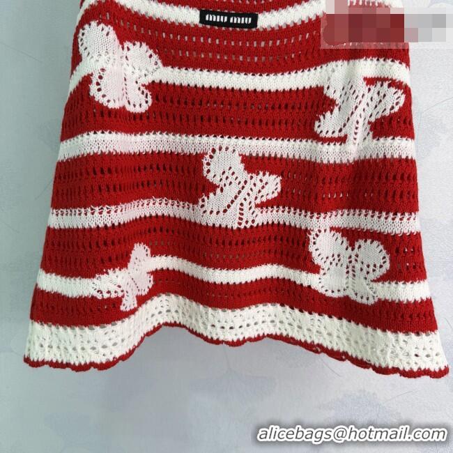 Best Product Cheap Miu Miu Knit Vest MM042117 Red 2026
