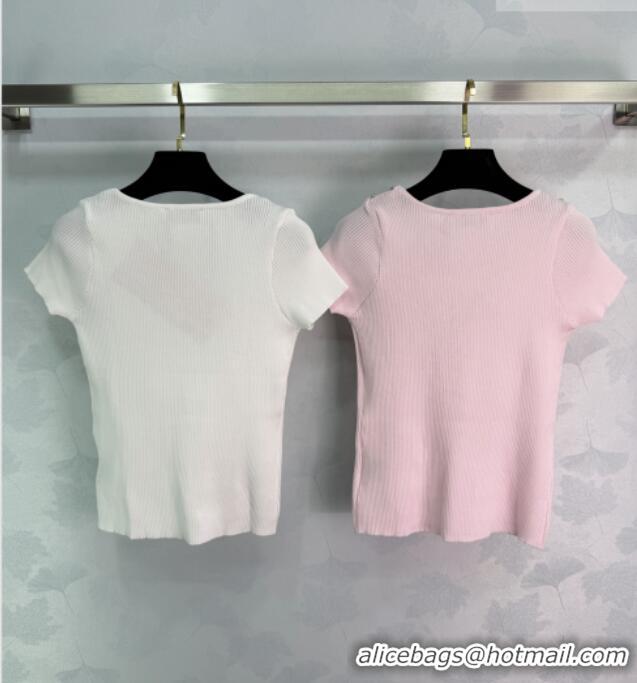 Best Price Miu Miu Knit Shirt with Strass MM042112 Pink 2026